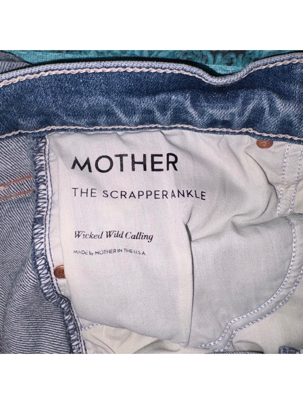 Mother Superior $278 Woman’s 28 The Scrapper Cuff Ankle Frey Denim Jeans - Picture 6 of 9